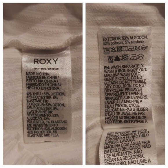 Roxy Womens Cafe Cream "Keep It Wavy" Cropped Lettuce Hem Tank Top Size Medium - Picture 7 of 9